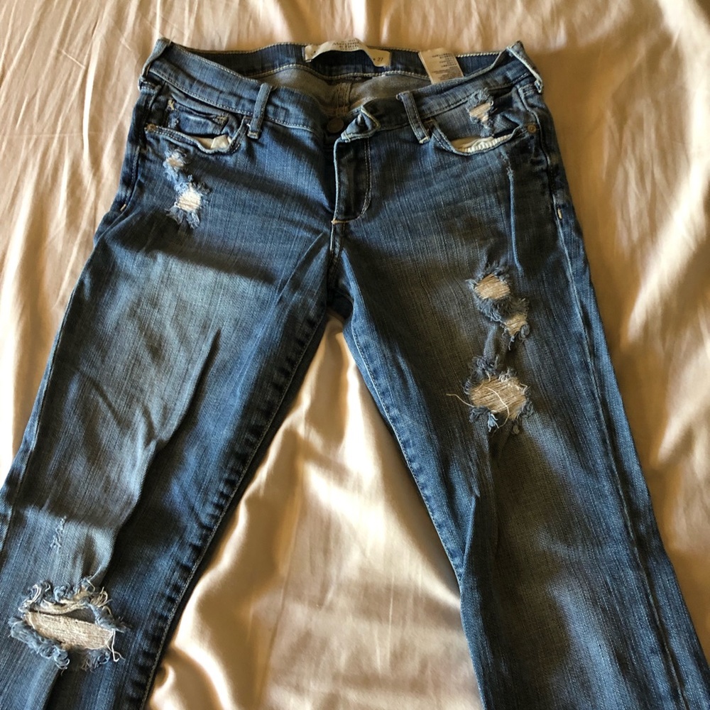 Blue Distressed Women's Jeans